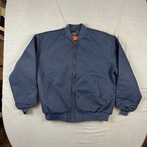 Vintage Red Kap Perma-Lined Team Jacket Mens XL Navy Blue Full Zip Workwear